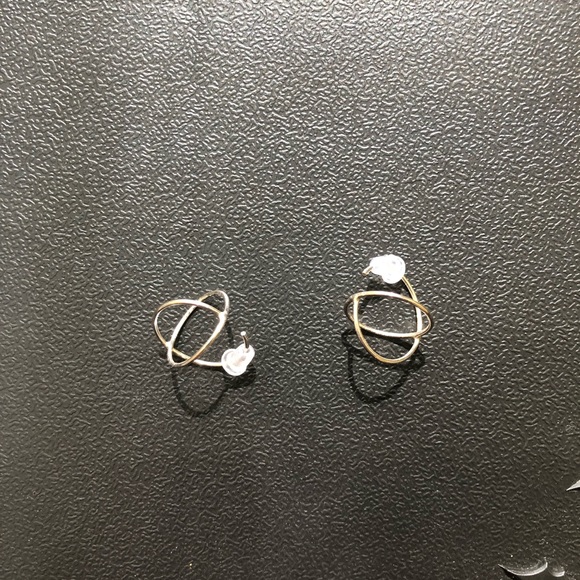 Sterling Silver Double Round Loops Earrings - Picture 3 of 3